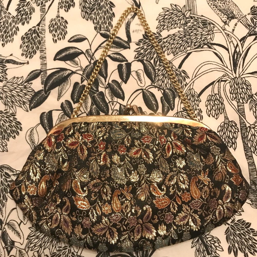 Vintage Floral & Paisley Brocade Clutch Purse